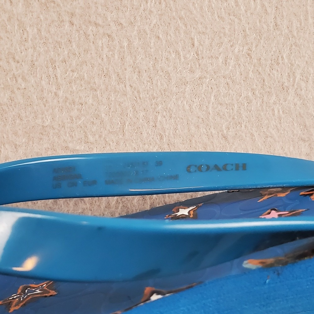 Coach Blue Stars Abbigail Size 9 Flip Flop Sandals - Picture 6 of 8